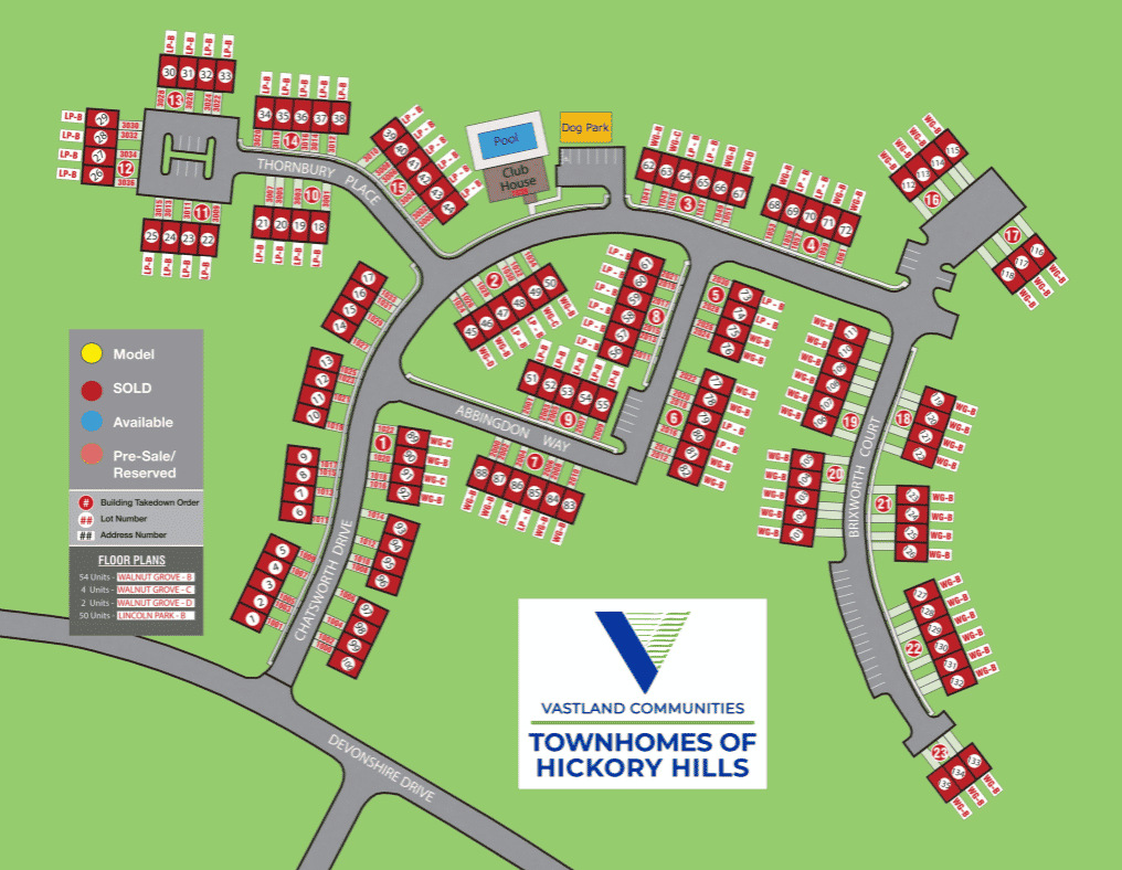 the Townhomes of Hickory Hills - community diagram and map